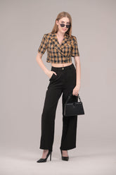 Plaid Baddie Crop Blazer